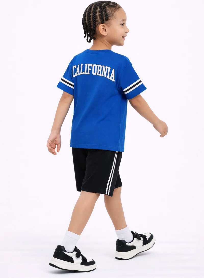 Victor And Jane  Boys California 56 Jersey T-Shirt & Black Shorts Set for Men | Best Price UAE